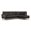 Zara Left Hand Corner Chaise Sofa in Ash Leather