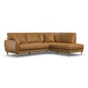 Zara Left Hand Corner Chaise Sofa in Brown Leather