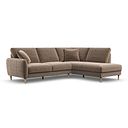 Zara Left Hand Corner Chaise Sofa in Canna Cocoa Fabric
