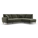 Zara Left Hand Corner Chaise Sofa in Canna Dark Green Fabric