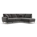 Zara Left Hand Corner Chaise Sofa in Canna Dark Grey Fabric