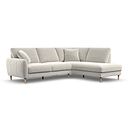 Zara Left Hand Corner Chaise Sofa in Canna Light Grey Fabric