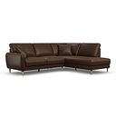 Zara Left Hand Corner Chaise Sofa in Dark Brown Leather