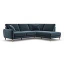 Zara Left Hand Corner Chaise Sofa in Steel Blue Fabric