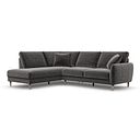 Zara Right Hand Corner Chaise Sofa in Canna Dark Grey Fabric