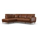 Zara Right Hand Corner Chaise Sofa in Chestnut Brown Leather