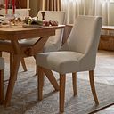 Zola Chair in Conway Stone Fabric with Oak leg