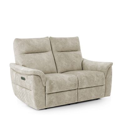 Aldo 2 Seater Recliner Sofa in Marble Cream Fabric