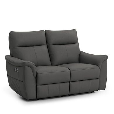Aldo 2 Seater Recliner Sofa in Elephant Grey Leather