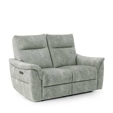 Aldo 2 Seater Recliner Sofa in Marble Silver Fabric