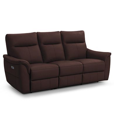 Aldo 3 Seater Recliner Sofa in Chestnut Leather