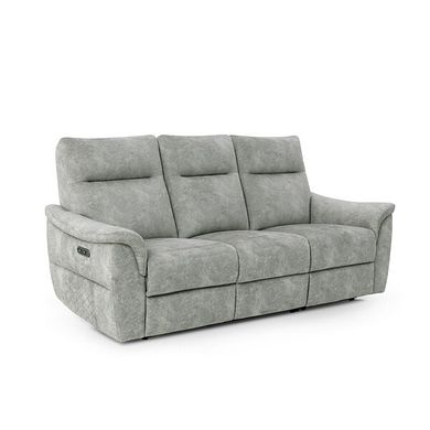 Aldo 3 Seater Recliner Sofa in Marble Silver Fabric