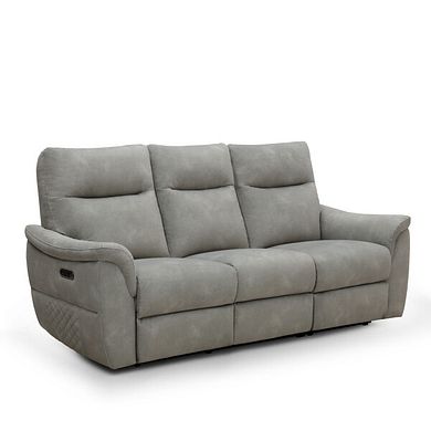 Aldo 3 Seater Recliner Sofa in Dexter Stone Fabric