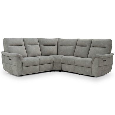 Aldo Large Corner Power Recliner Sofa in Dexter Stone Fabric