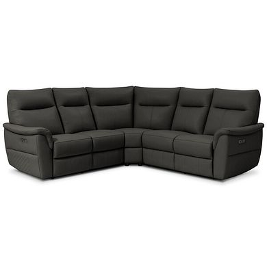 Aldo Large Corner Power Recliner Sofa in Storm Leather