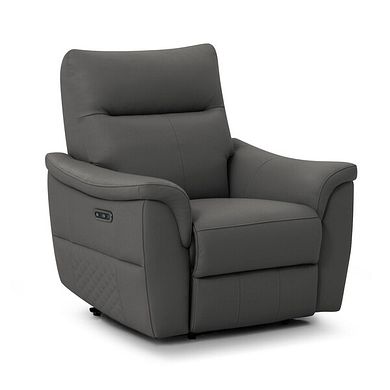 Aldo Recliner Armchair in Elephant Grey Leather
