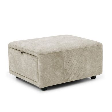 Aldo Storage Footstool in Marble Cream Fabric