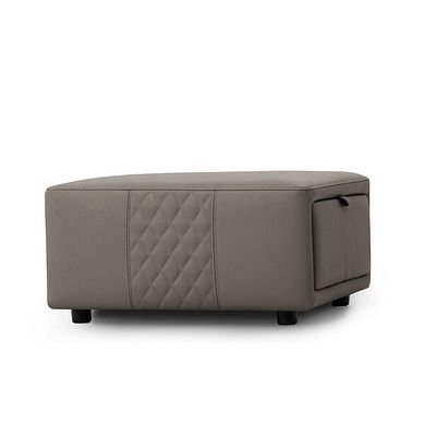 Aldo Storage Footstool in Oyster Leather