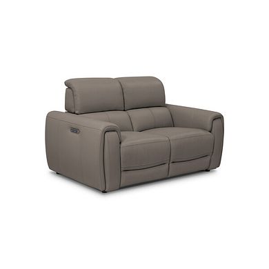Arabella 2 Seater Power Recliner Sofa in Oyster Leather