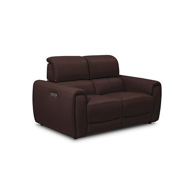 Arabella 2 Seater Power Recliner Sofa with Adjustable Power Headrest in Chestnut Leather