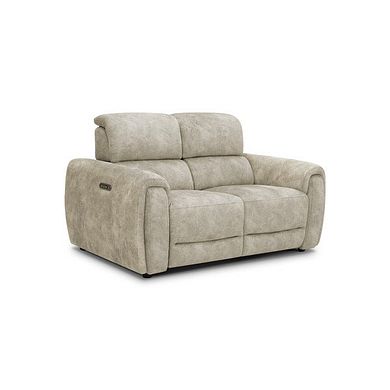Arabella 2 Seater Power Recliner Sofa with Adjustable Power Headrest in Marble Cream Fabric