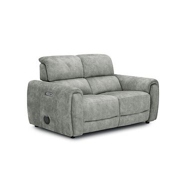 Arabella 2 Seater Power Recliner Sofa with Power Headrest and Speakers in Marble Silver Fabric