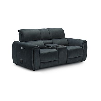 Arabella 2 Seater Recliner Console Sofa with Smart Screen in Dexter Shadow Fabric