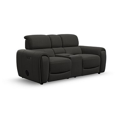 Arabella 2 Seater Recliner Console Sofa with Smart Screen in Storm Leather