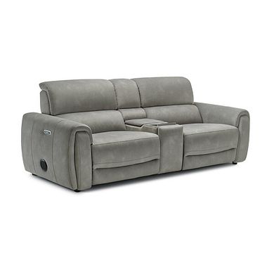 Arabella 2.5 Seater Recliner Console Sofa with Smart Screen in Dexter Stone Fabric