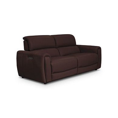 Arabella 3 Seater Power Recliner Sofa in Chestnut Leather
