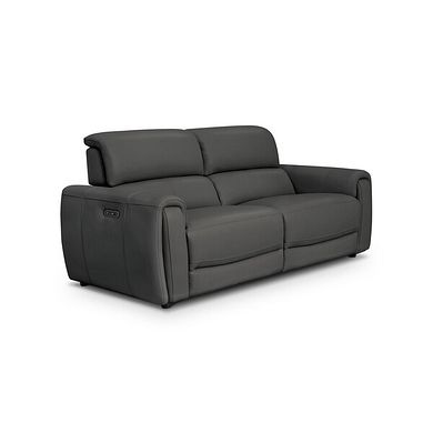 Arabella 3 Seater Power Recliner Sofa in Elephant Grey Leather