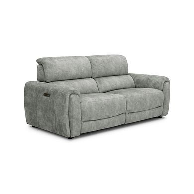 Arabella 3 Seater Power Recliner Sofa in Marble Silver Fabric