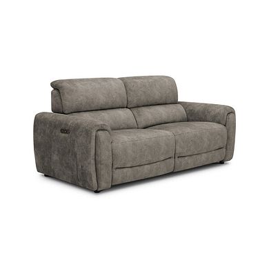 Arabella 3 Seater Power Recliner Sofa with Adjustable Power Headrest in Marble Mink Fabric
