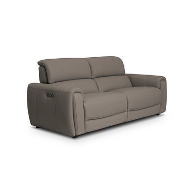 Arabella 3 Seater Power Recliner Sofa with Adjustable Power Headrest in Oyster Leather