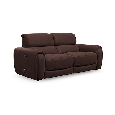 Arabella 3 Seater Power Recliner Sofa with Power Headrest and Speakers in Chestnut Leather