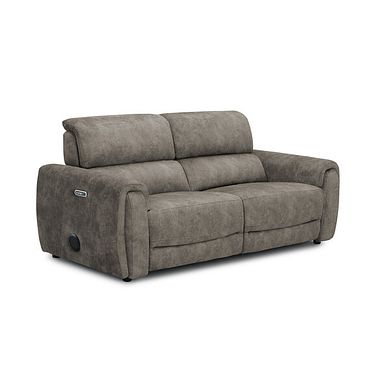 Arabella 3 Seater Power Recliner Sofa with Power Headrest and Speakers in Marble Mink Fabric