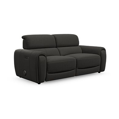 Arabella 3 Seater Power Recliner Sofa with Power Headrest and Speakers in Storm Leather