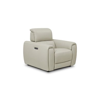 Arabella Power Recliner Armchair in Bone China Leather