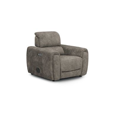 Arabella Power Recliner Armchair with Power Headrest and Speakers in Marble Mink Fabric