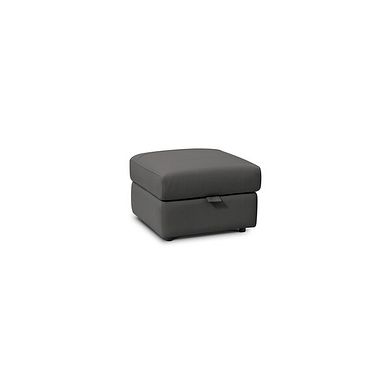 Arabella Storage Footstool in Elephant Grey Leather