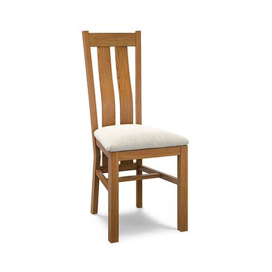Arched Back Rustic Solid Oak Chair with Verona Cream Fabric Seat