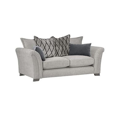 Ashby 3 Seater Pillow Back Sofa in Silver fabric
