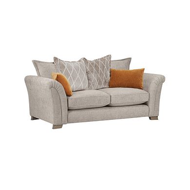 Ashby 3 Seater Pillow Back Sofa in Stone fabric