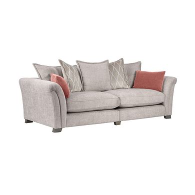 Ashby 4 Seater Pillow Back Sofa in Ivory fabric