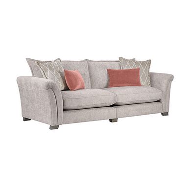 Ashby 4 Seater High Back Sofa in Ivory fabric