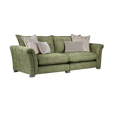 Ashby 4 Seater High Back Sofa in Olive fabric