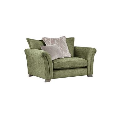 Ashby Pillow Back Loveseat in Olive fabric