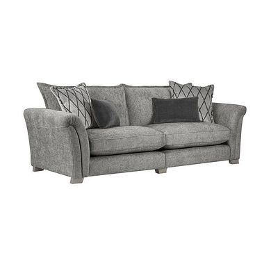 Ashby 4 Seater High Back Sofa in Platinum fabric
