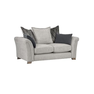 Ashby 2 Seater Pillow Back Sofa in Silver fabric