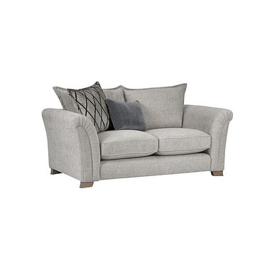 Ashby 2 Seater High Back Sofa in Silver fabric
